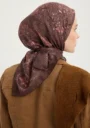 Schaless Efilia Kahverengi Kalp Desenli Eşarp Resmi-2