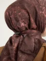 Schaless Efilia Kahverengi Kalp Desenli Eşarp Resmi-3