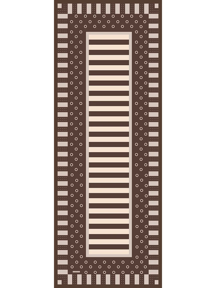 Schaless Aurora Kahverengi Desenli Janjanlı Şal Resmi-3