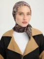 Schaless Vierra Kahverengi Desenli Viskon Eşarp Resmi