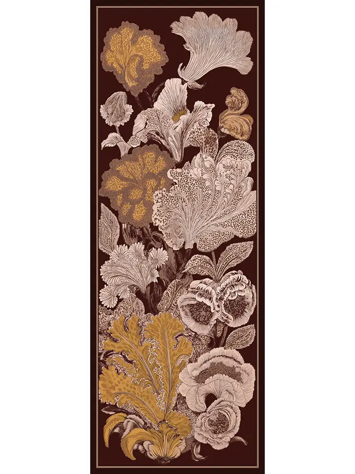 Schaless Efilia Koyu Kahve Botanik Desenli Şal Resmi-2