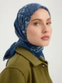 Schaless Efilia Lacivert Kalp Desenli Eşarp Resmi