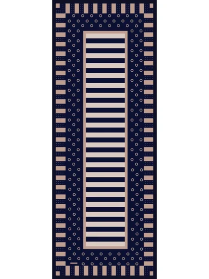 Schaless Aurora Lacivert Desenli Janjanlı Şal Resmi-2