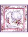 Schaless Serica Lila Floral Desenli Twill İpek Eşarp Resmi-3