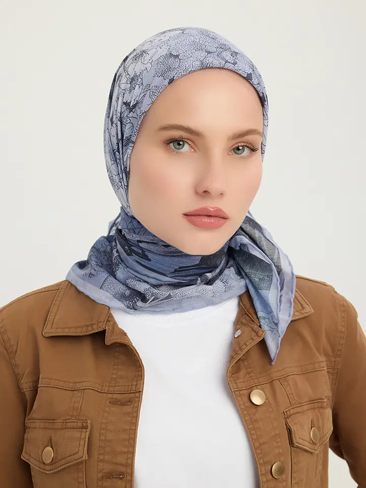 Schaless Efilia Lila Orman Desenli Eşarp Resmi