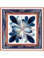 Schaless Serica Mavi Desenli İpek Twill Eşarp Resmi-5
