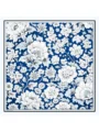 Schaless Serica Mavi Çiçek Desenli Twill İpek Eşarp Resmi-4