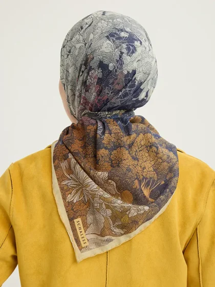 Schaless Efilia Mavi Orman Desenli Eşarp Resmi-2