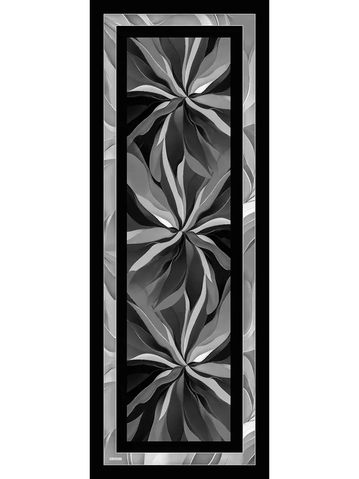 Schaless Aurora Siyah Modern Desenli Janjanlı Şal Resmi-3