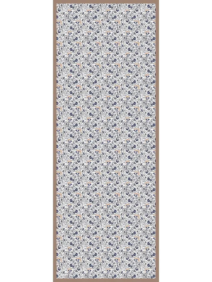 Schaless Aurora Mavi Çiçek Desenli Janjanlı Şal Resmi-3