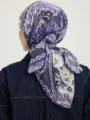 Schaless Efilia Mor Paisley Desenli Janjanlı Eşarp Resmi-3