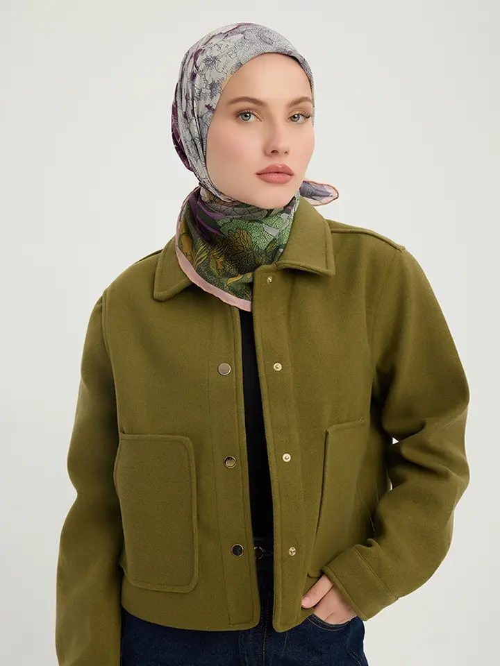 Schaless Efilia Mor Orman Desenli Eşarp Resmi