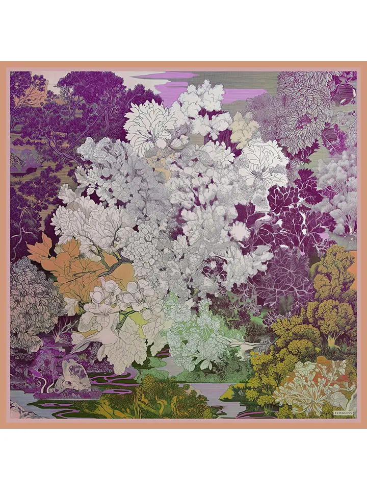 Schaless Efilia Mor Orman Desenli Eşarp Resmi-4