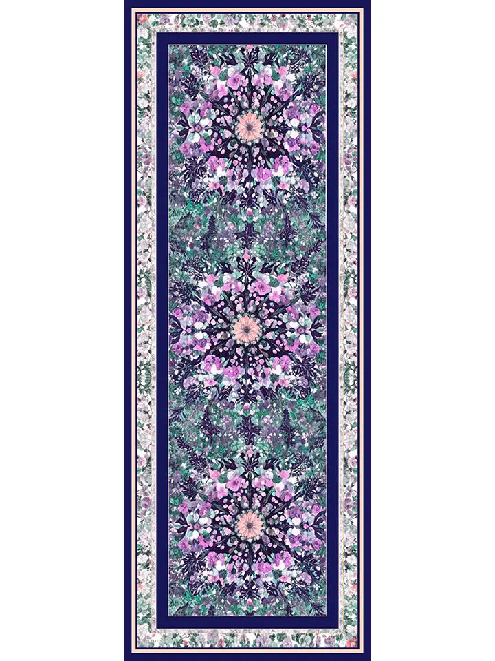 Schaless Aurora Mor Çiçek Desenli Janjanlı Şal Resmi-3