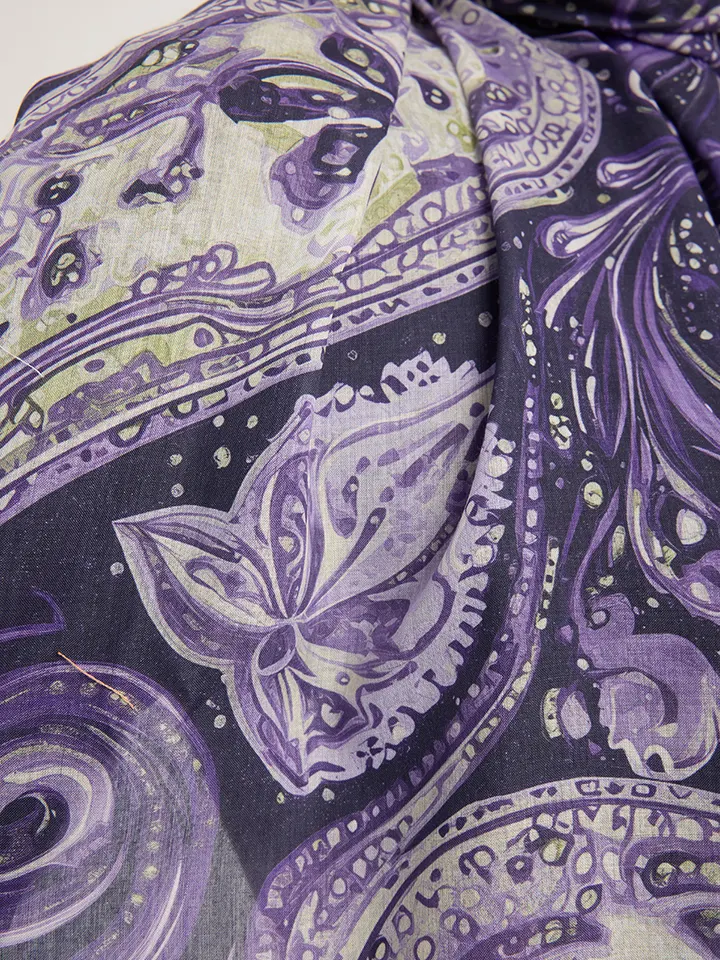 Schaless Efilia Mor Paisley Desenli Şal Resmi-2