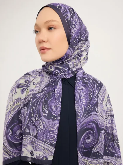 Schaless Efilia Mor Paisley Desenli Şal Resmi