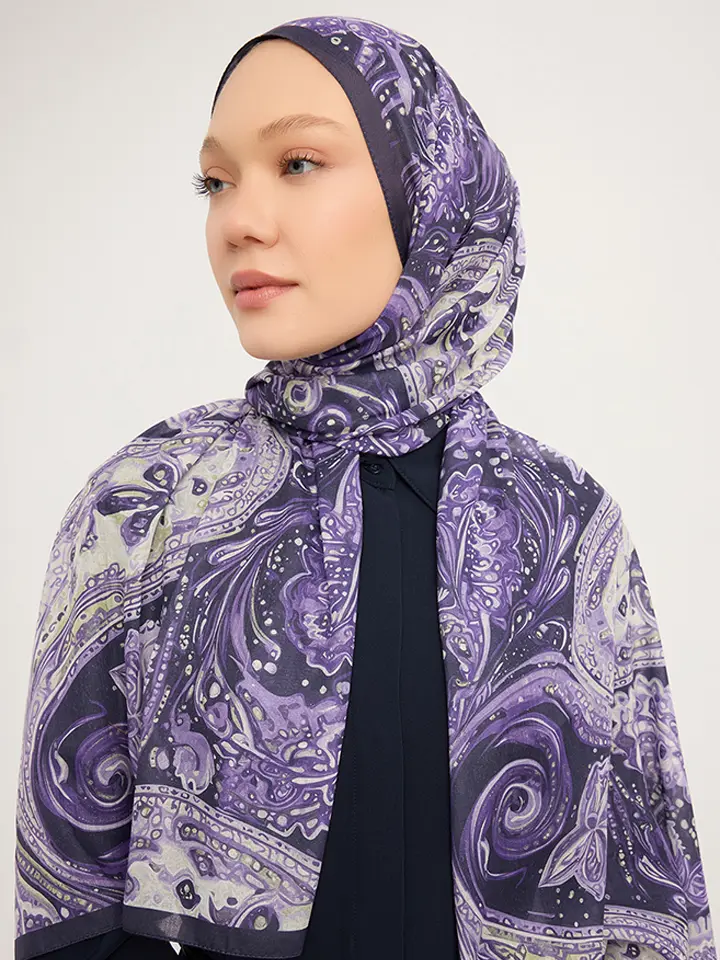 Schaless Efilia Mor Paisley Desenli Şal Resmi