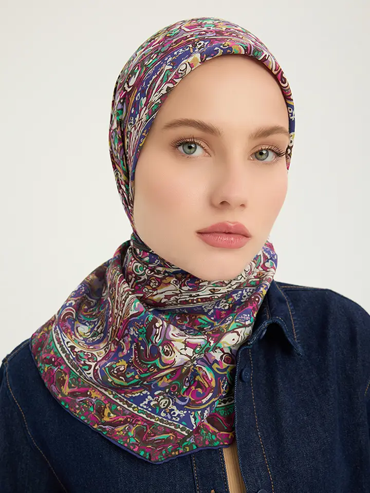 Schaless Vierra Mor Desenli Viskon Eşarp Resmi