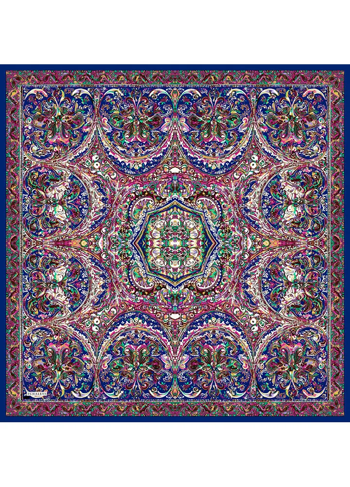 Schaless Vierra Mor Desenli Viskon Eşarp Resmi-3