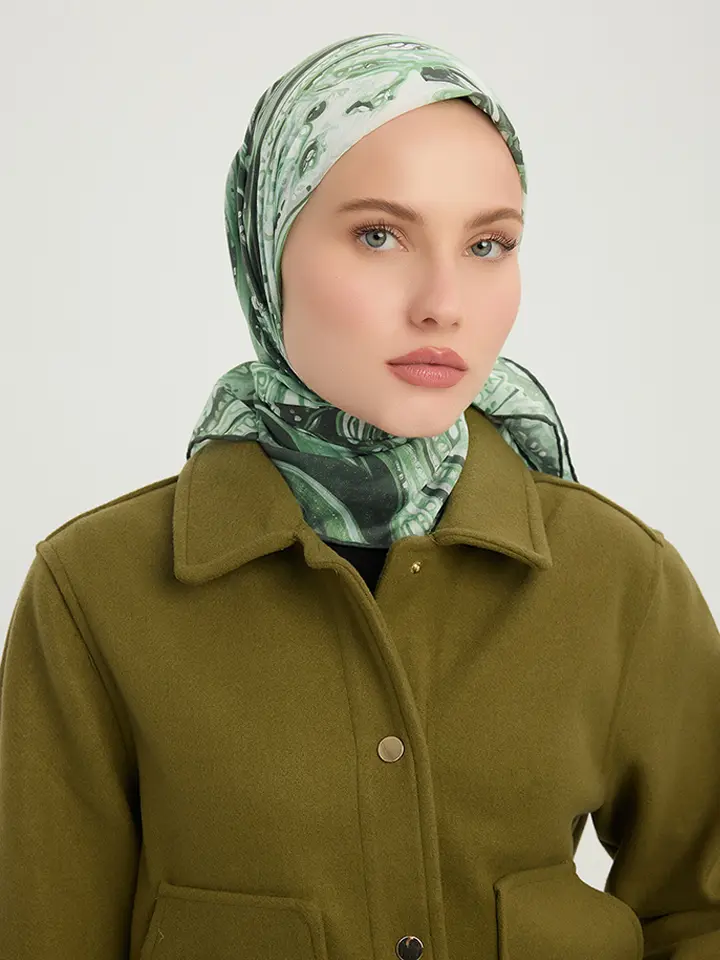 Schaless Efilia Nefti Paisley Desenli Janjanlı Eşarp Resmi