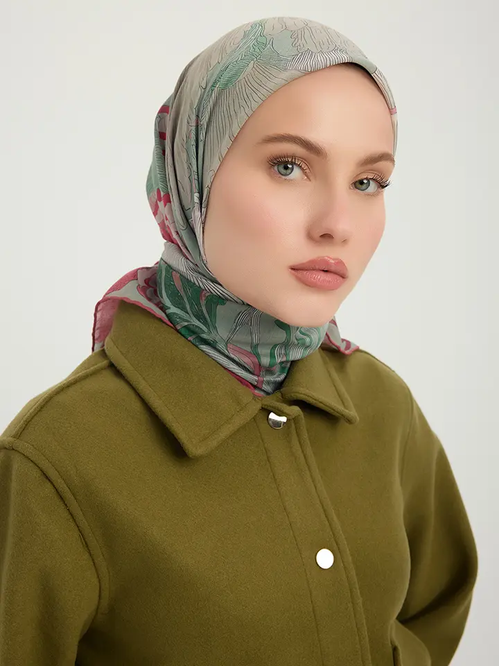 Schaless Efilia Nefti Botanik Desenli Janjanlı Eşarp Resmi