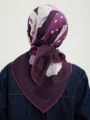 Schaless Vierra Pembe Soyut Kolaj Desenli Viskon Eşarp Resmi-2