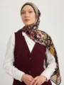Schaless Aurora Pembe Çiçek Desenli Janjanlı Şal Resmi