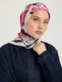 Schaless Vierra Pembe Soyut Çiçek Desenli Viskon Eşarp Resmi