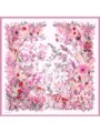 Schaless Serica Pudra Çiçek Desenli Twill İpek Eşarp Resmi-4