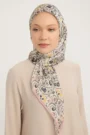 Schaless Aurora Pudra Çiçek Desenli Janjanlı Eşarp Resmi-1