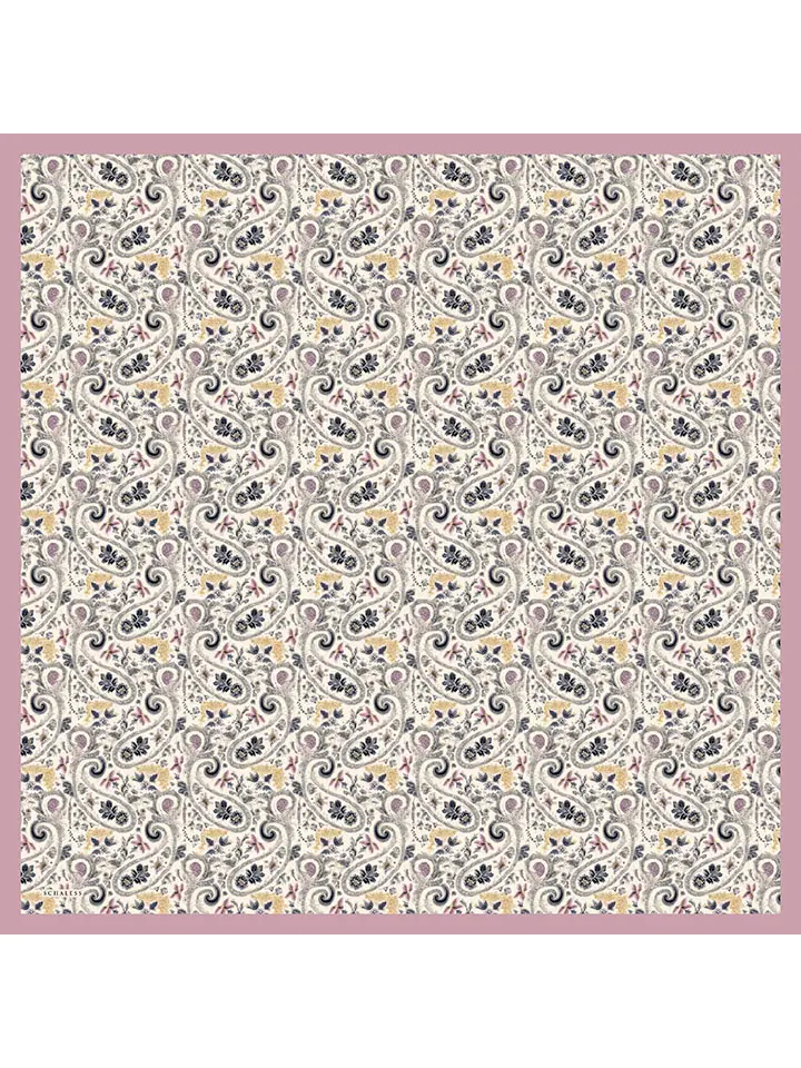 Schaless Aurora Pudra Çiçek Desenli Janjanlı Eşarp Resim-6