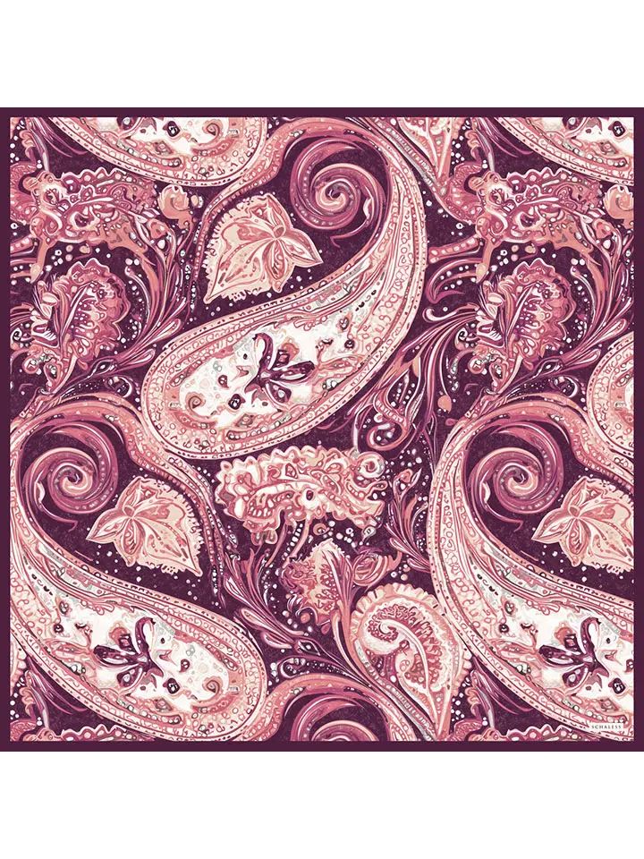 Schaless Efilia Pudra Paisley Desenli Janjanlı Eşarp Resmi-4