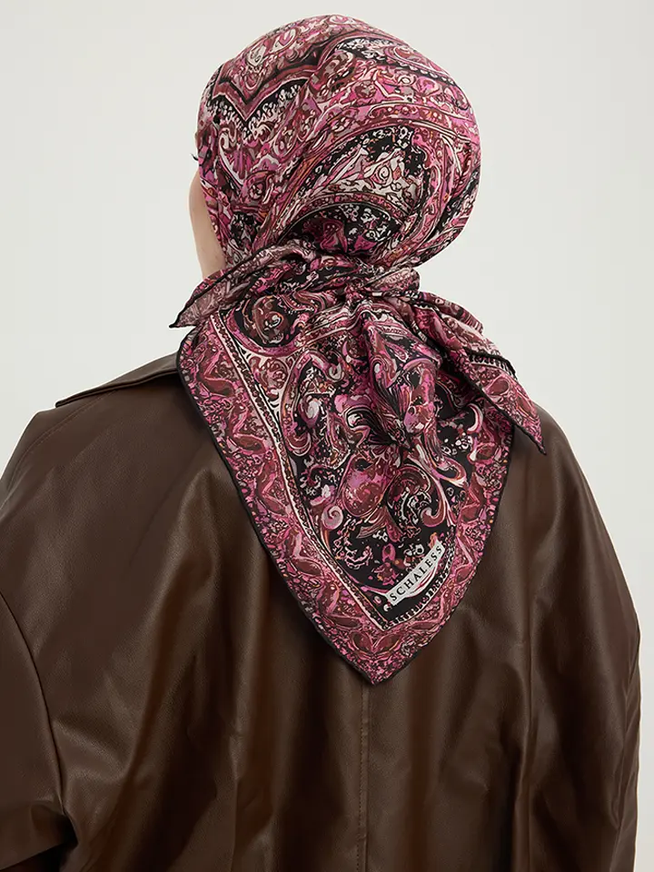 Schaless Vierra Pudra Desenli Viskon Eşarp Resmi-2