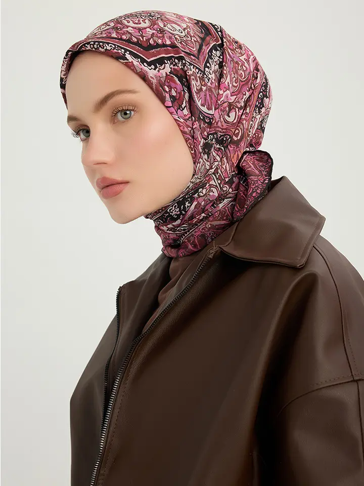 Schaless Vierra Pudra Desenli Viskon Eşarp Resmi