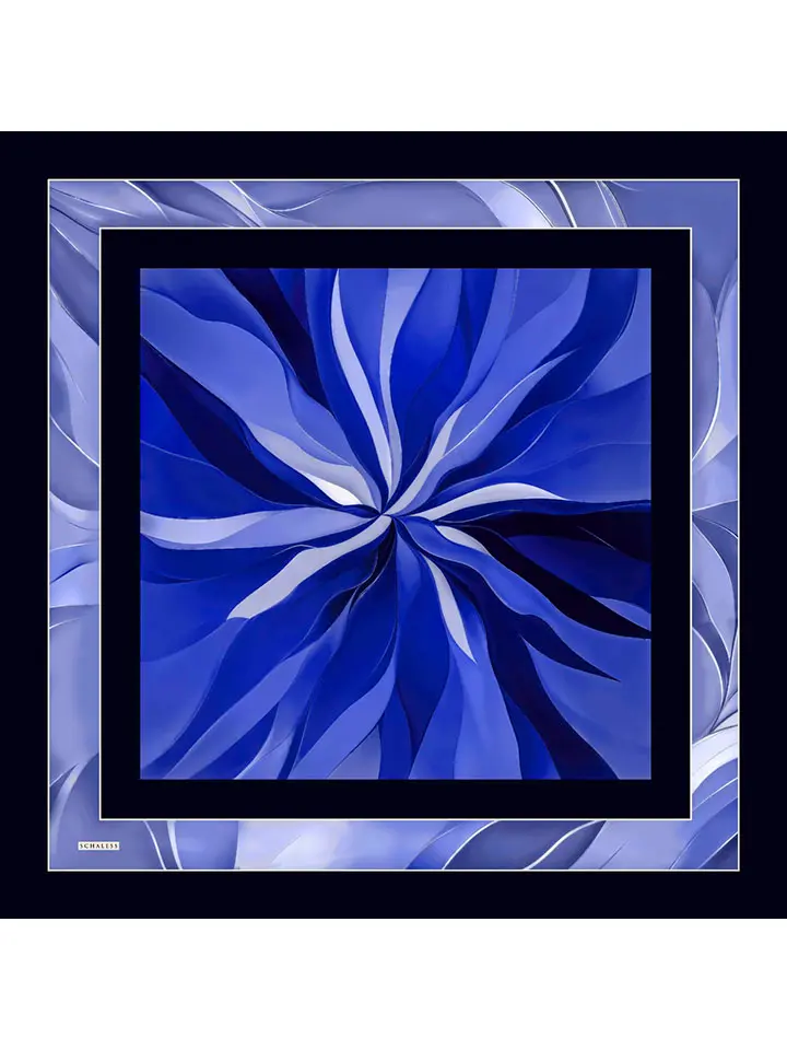 Schaless Aurora Saks Geometrik Desenli Janjanlı Eşarp Resmi-4