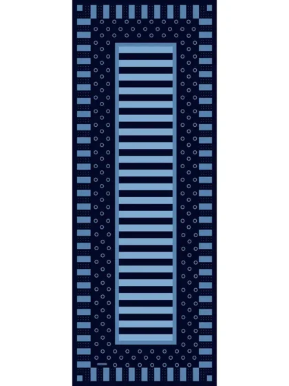 Schaless Aurora Saks Desenli Janjanlı Şal Resmi-2