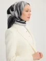 Schaless Serica Toprak Desenli %100 İpek Twill Eşarp Resmi