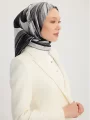 Schaless Serica Toprak Desenli %100 İpek Twill Eşarp Resmi
