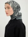 Schaless Efilia Siyah Paisley Desenli Janjanlı Eşarp Resmi-2