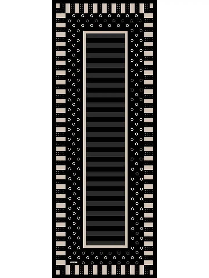 Schaless Aurora Siyah Desenli Janjanlı Şal Resmi-3