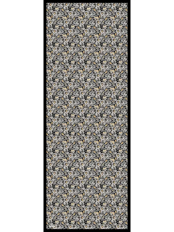 Schaless Aurora Siyah Çiçek Desenli Janjanlı Şal Resmi-3