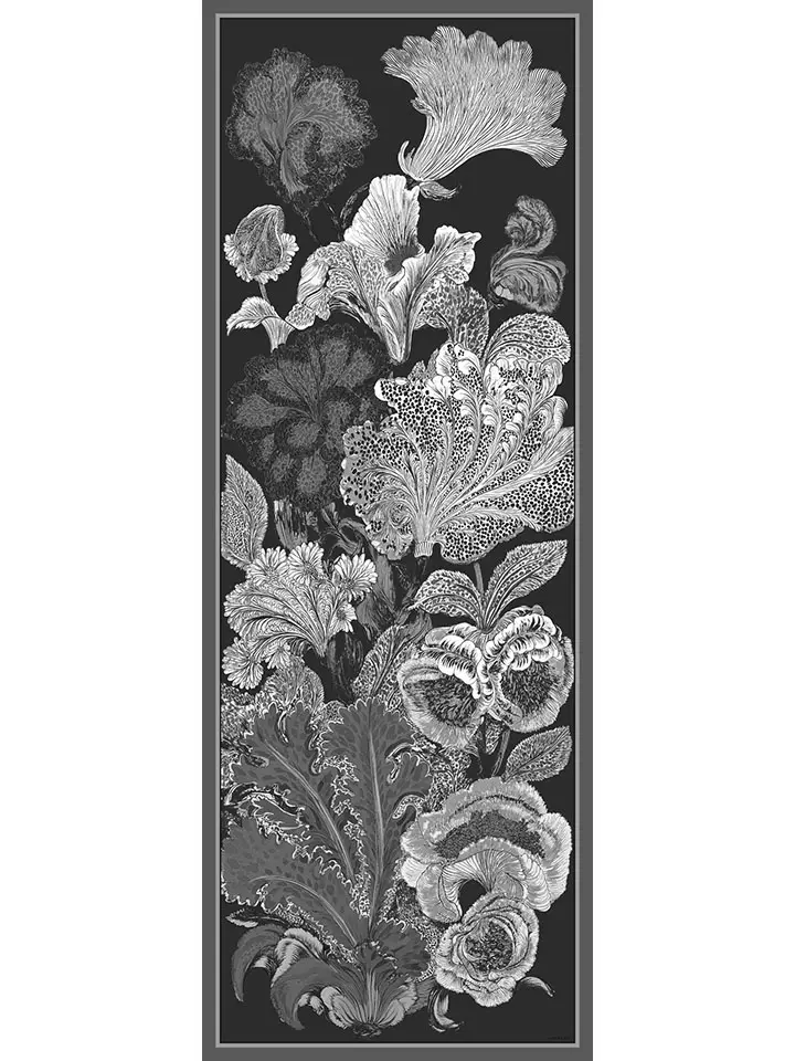 Schaless Efilia Siyah Botanik Desenli Şal Resmi-3