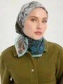 Schaless Efilia Turkuaz Orman Desenli Eşarp Resmi