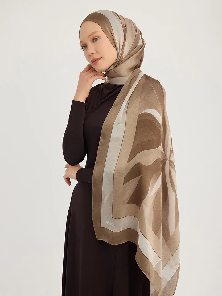 Schaless Aurora Vizon Modern Desenli Janjanlı Şal Resmi-1