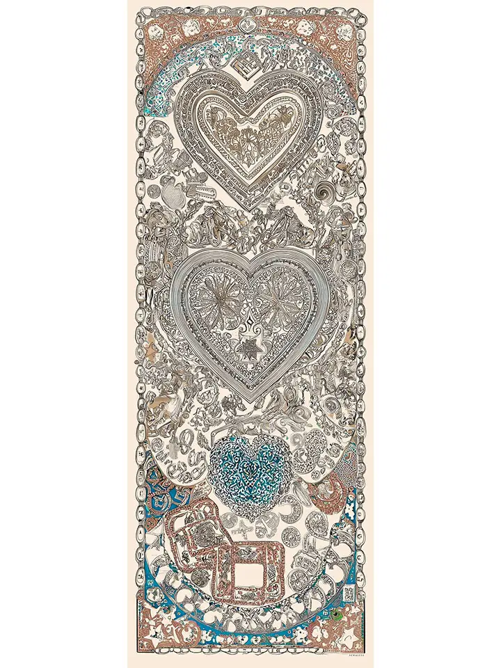 Schaless Efilia Açık Vizon Kalp Desenli Şal Resmi-3