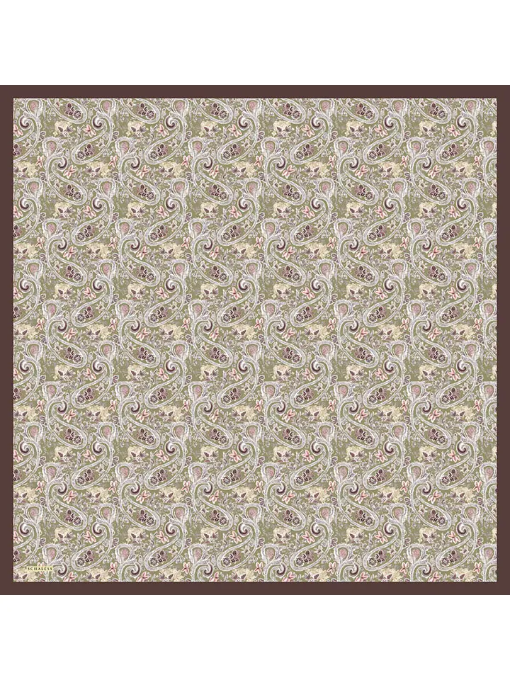 Aurora Yeşil Çiçek Desenli Janjanlı Eşarp Resmi 5