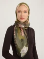 Schaless Aurora Yeşil Kenar Bordürlü Janjanlı Eşarp Resmi-2