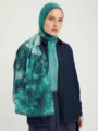 Schaless Efilia Yeşil Monokrom Desenli Şal Resmi