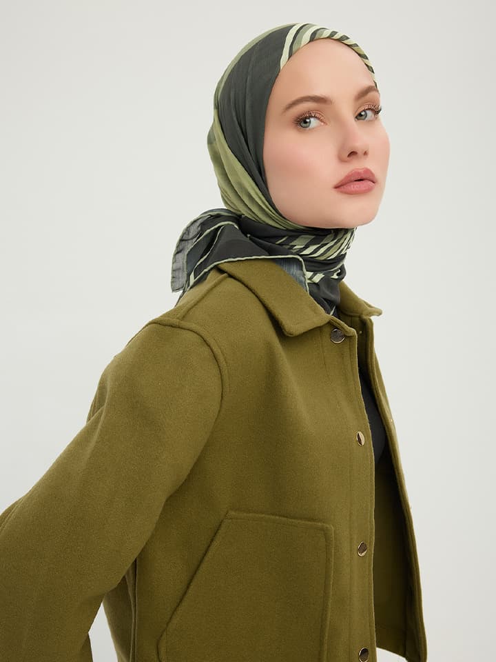 Gece ve Gündüz Nefti Efilia Desenli Eşarp 90x90 cm