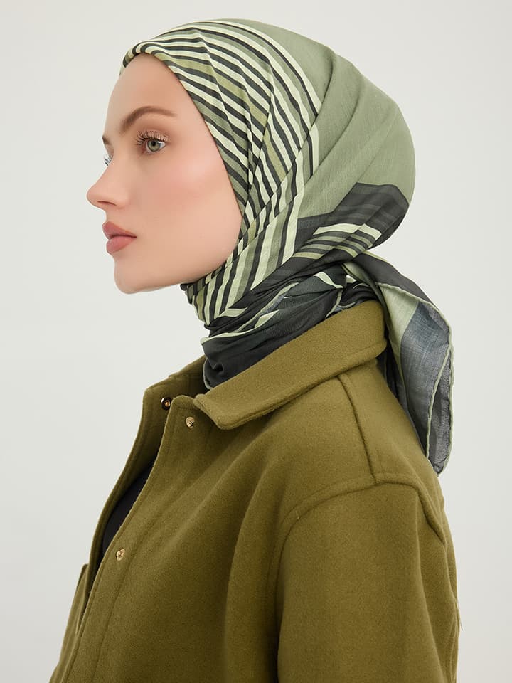 Gece ve Gündüz Nefti Efilia Desenli Eşarp 90x90 cm